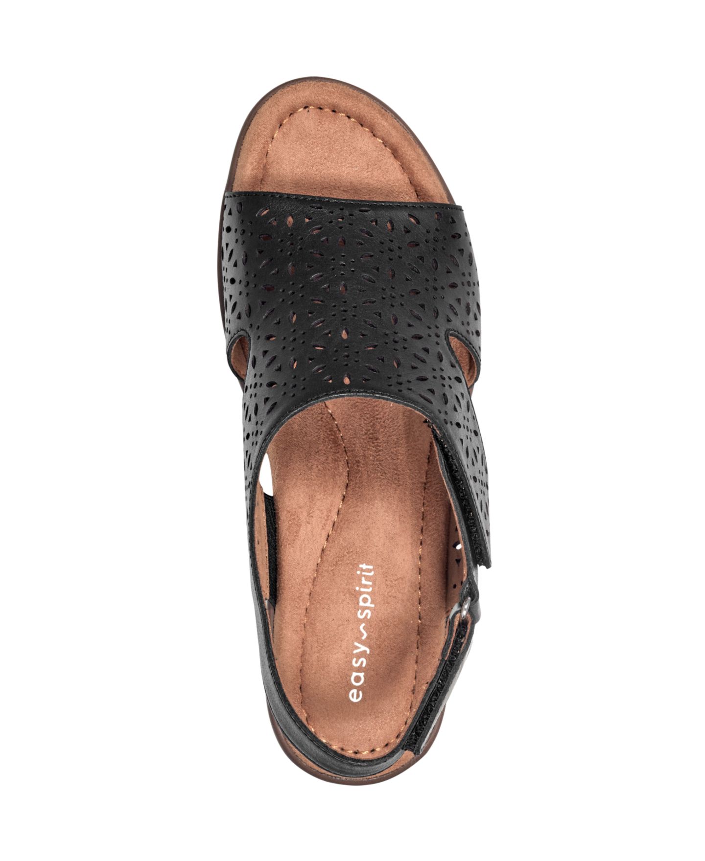 Женские сандалии Easy Spirit Calix Laser Cut Leather Slingback, цвет: Чёрный кожаный — фото 4
