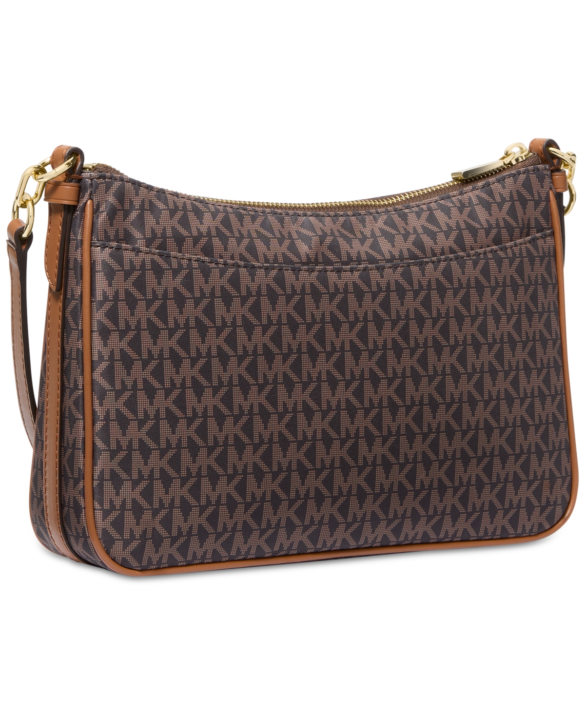 Michael Kors Michael  Jet Set Small Top Zip Pochette Crossbody In Brown,acorn