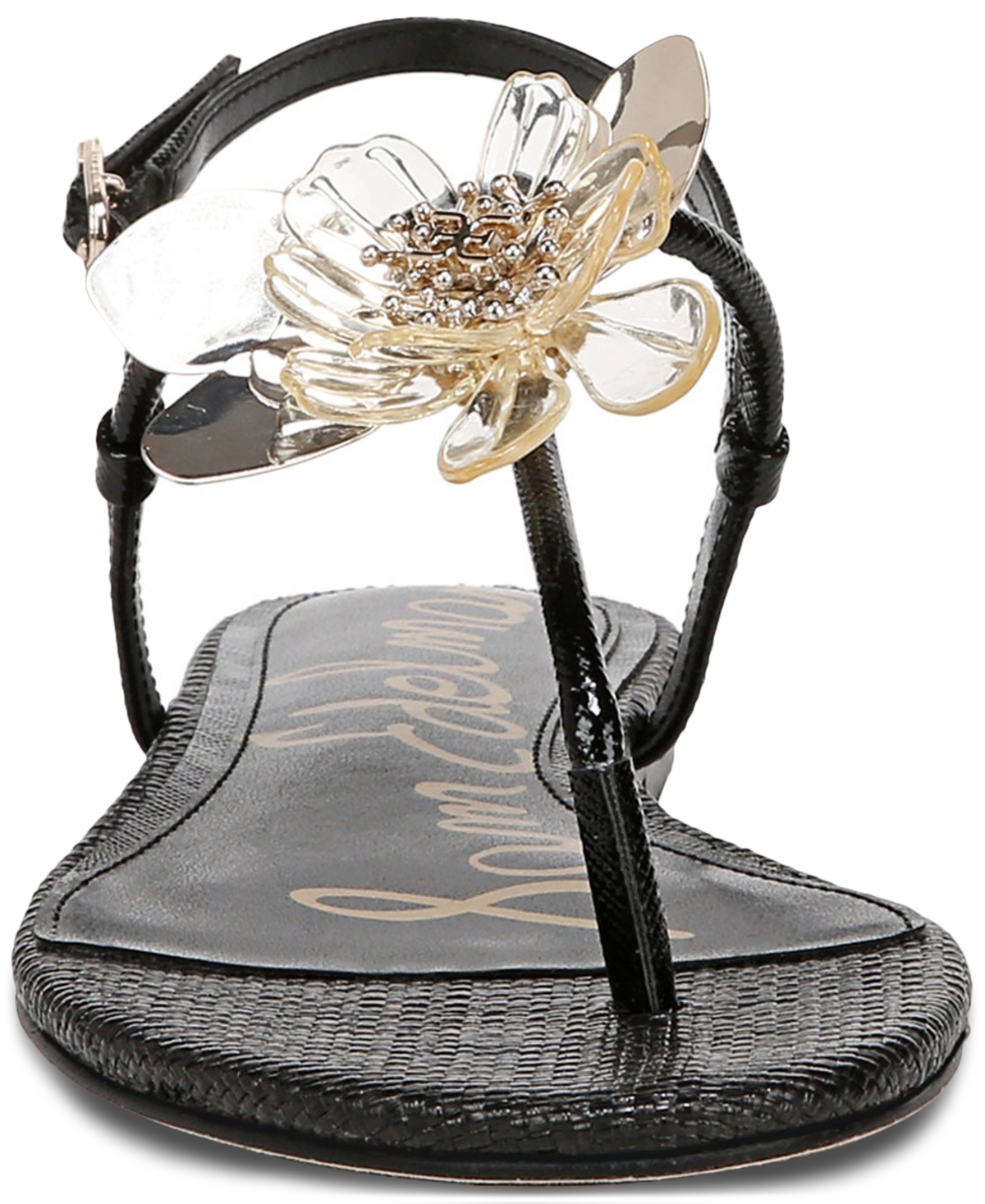 Sam Edelman Women's Eden Flat Sandals In Black Faux Leather