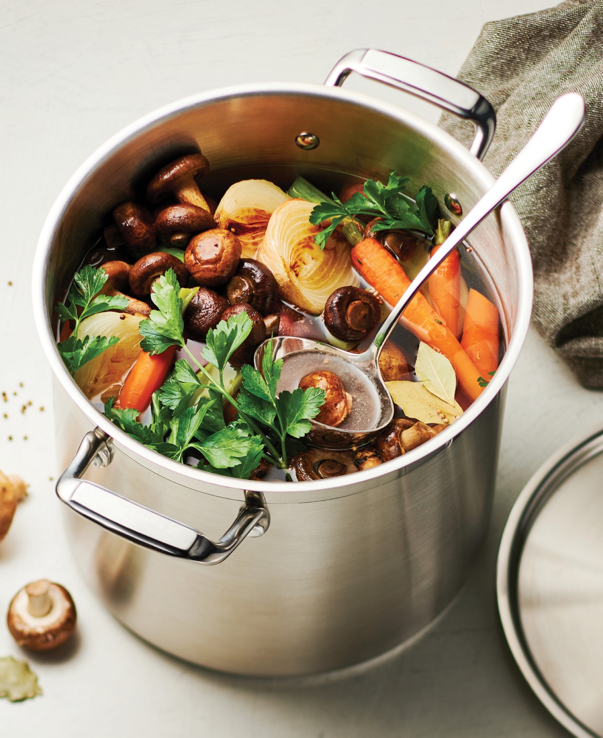 Tramontina Tri-ply Clad Stainless Steel 12-qt Covered Stock Pot In Silver