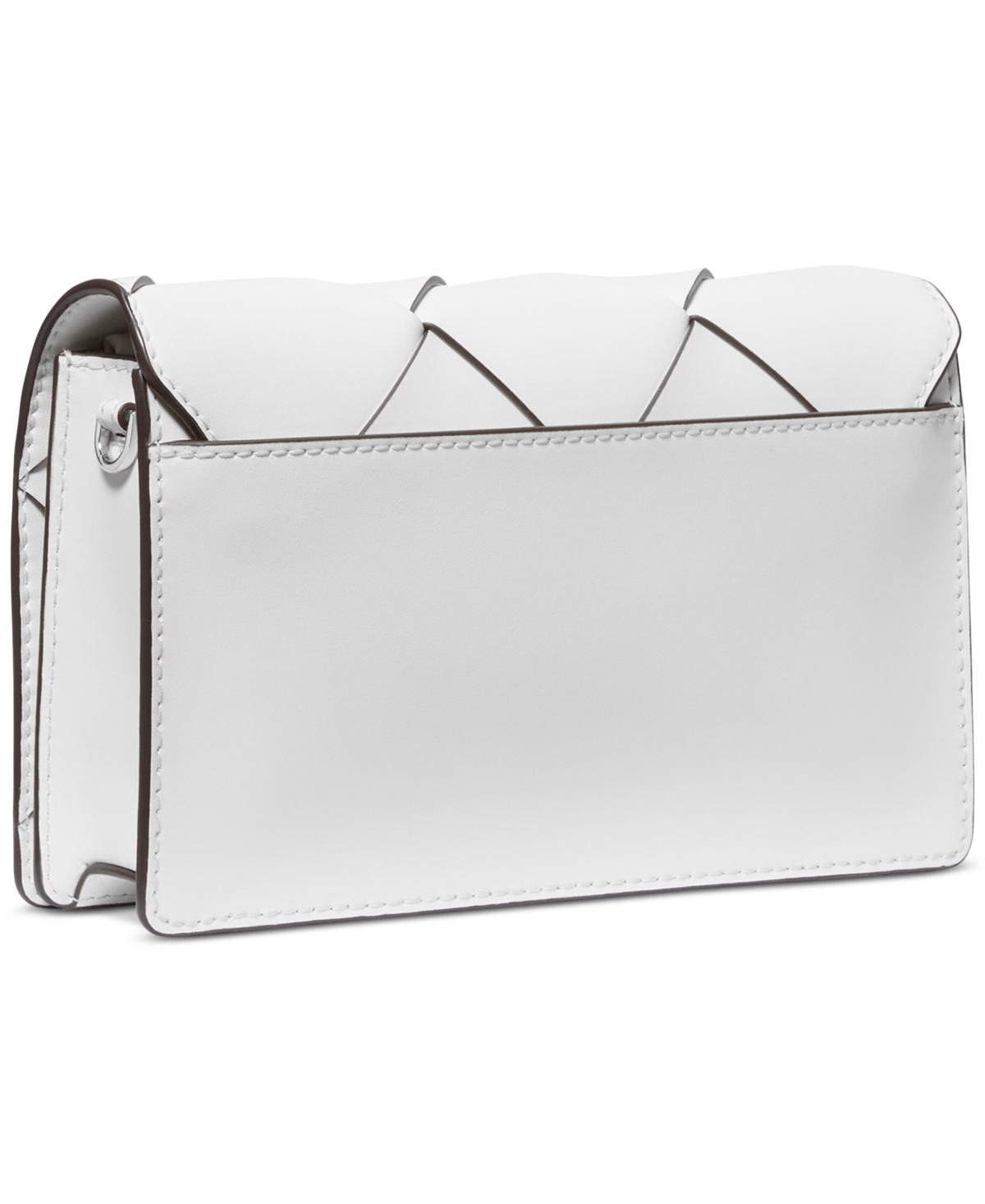 Michael Kors Michael  Jet Set Small Flap Chain Leather Crossbody In Optic White