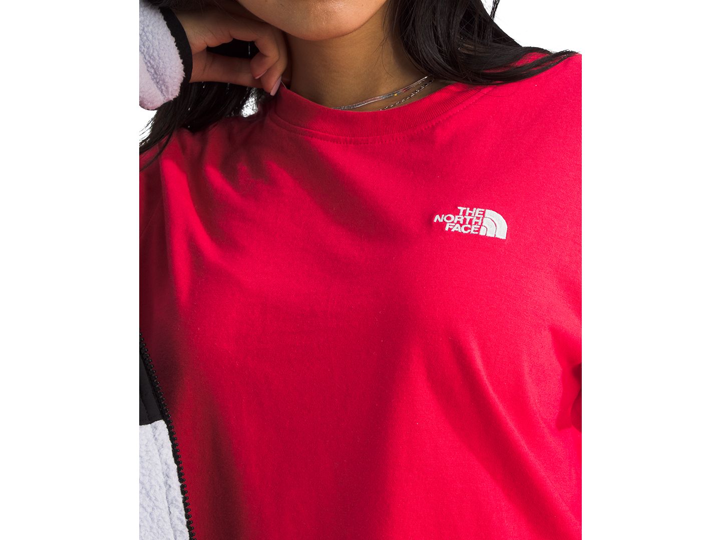Женская футболка The North Face Evolution Crewneck, цвет: Hibiscus — фото 3