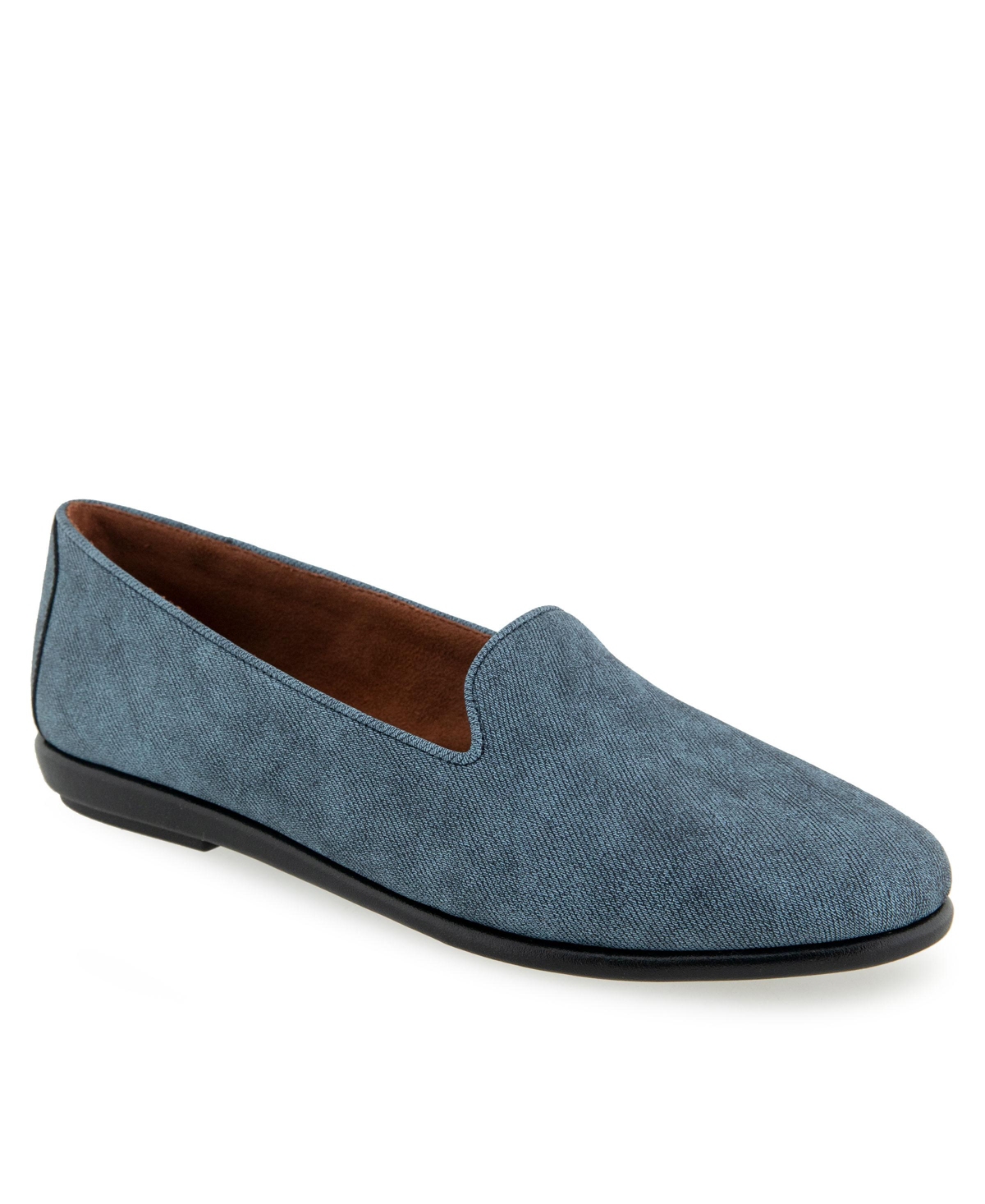 Women's Betunia Almond Toe Loafer Flats - Natural/Gold Metallic