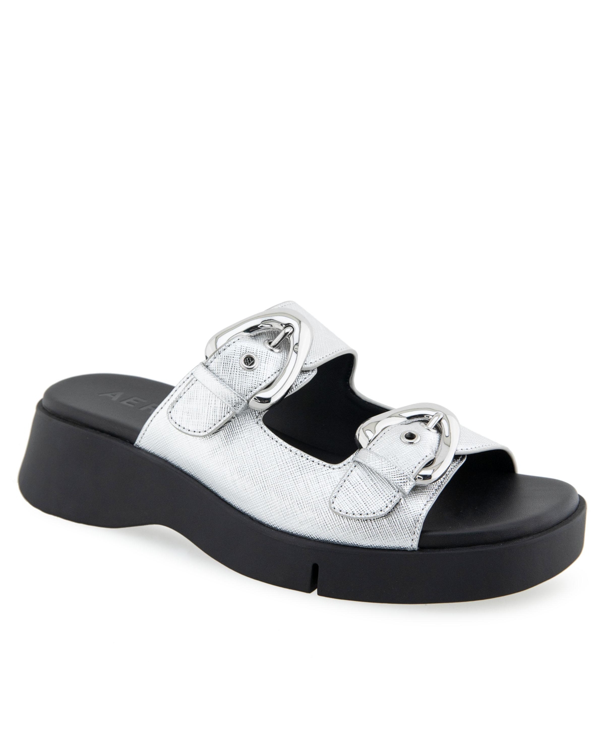 AEROSOLES WOMEN'S FAITH ROUND TOE FLATFORM SANDALS 