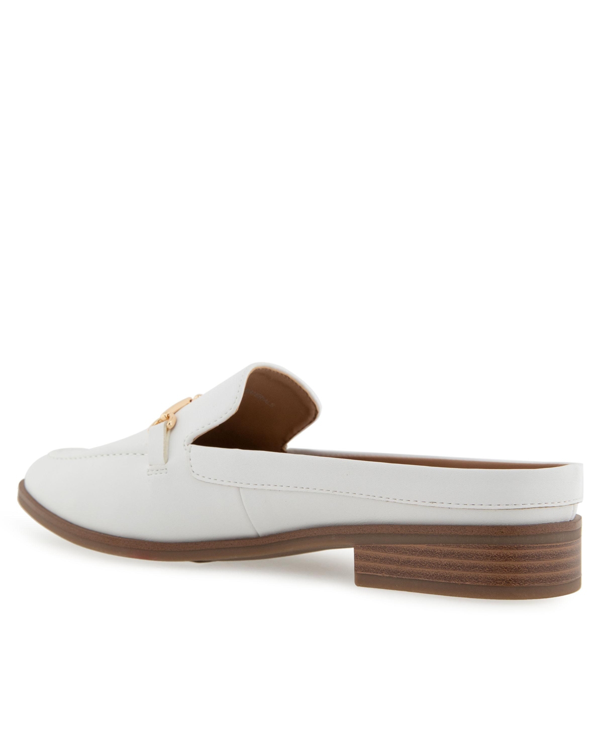 Shop Aerosoles Women's Erik Pointed Toe Flat Mules In Bright White Faux Leather