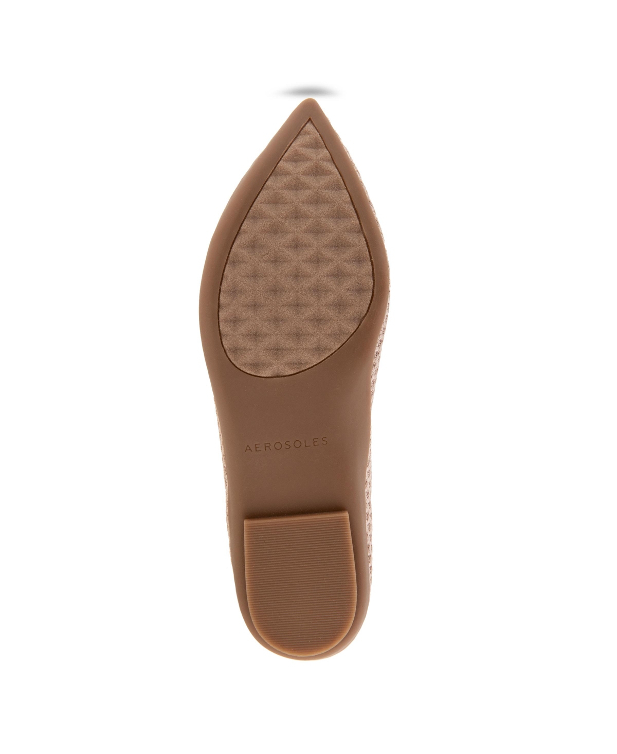 Shop Aerosoles Women's Danielle Pointed Toe Flat Flats In Cipria Textured Knit Fabric