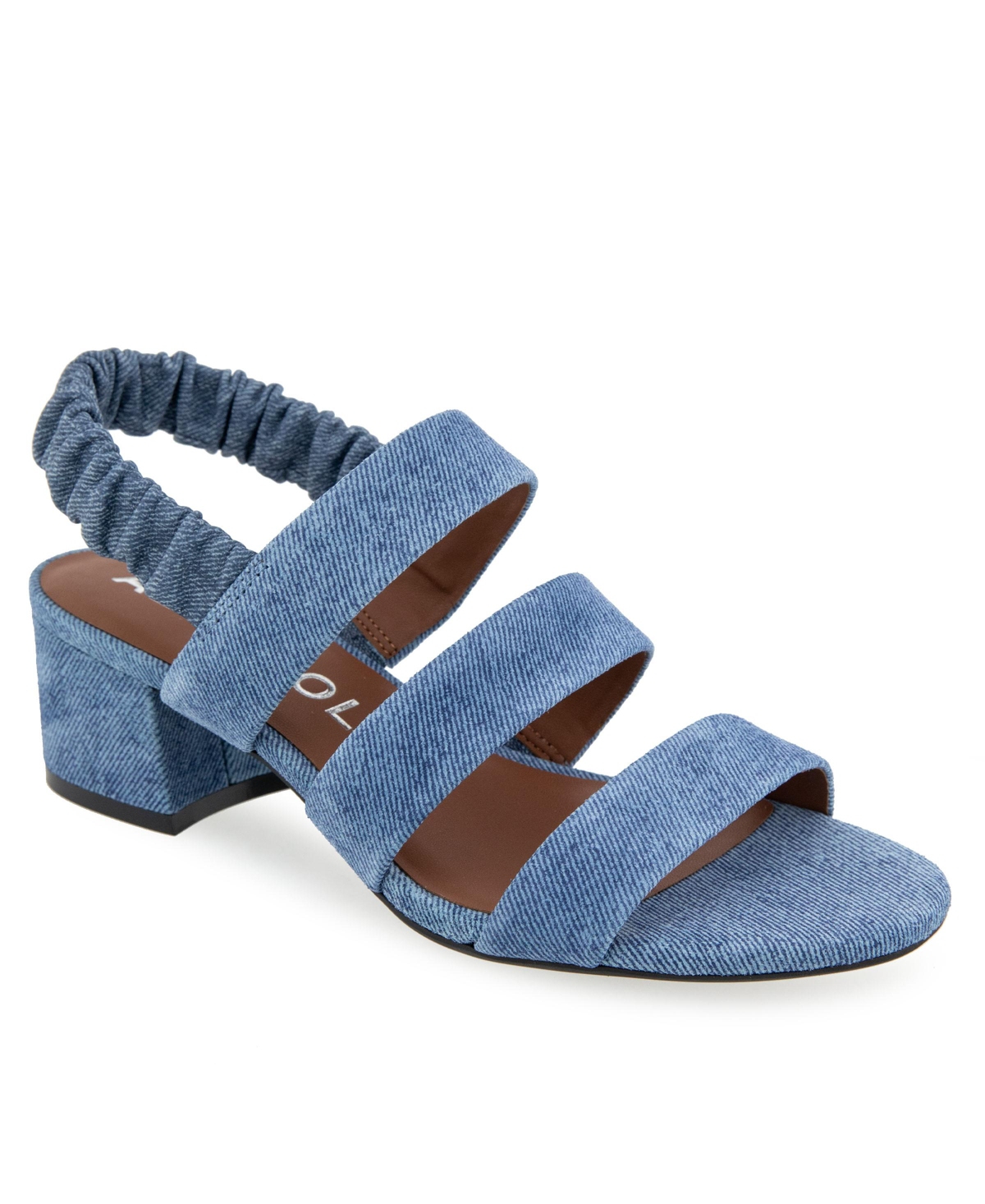 Shop Aerosoles Women's Clarissa Round Toe Slingback Sandals In Blue Jean Suede