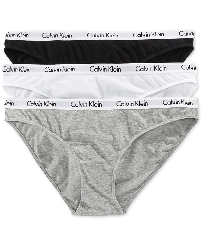 Calvin Klein Women\'s Carousel Cotton 3-Pack Bikini Underwear QD3588 - Macy\'s