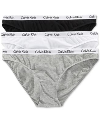 Calvin Klein Women's Carousel Bikini Briefs Underwear 3-Pack - Black/W