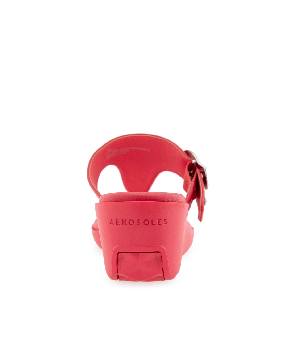 Shop Aerosoles Women's Izola Round Toe Wedge Sandals In Coral Faux Leather
