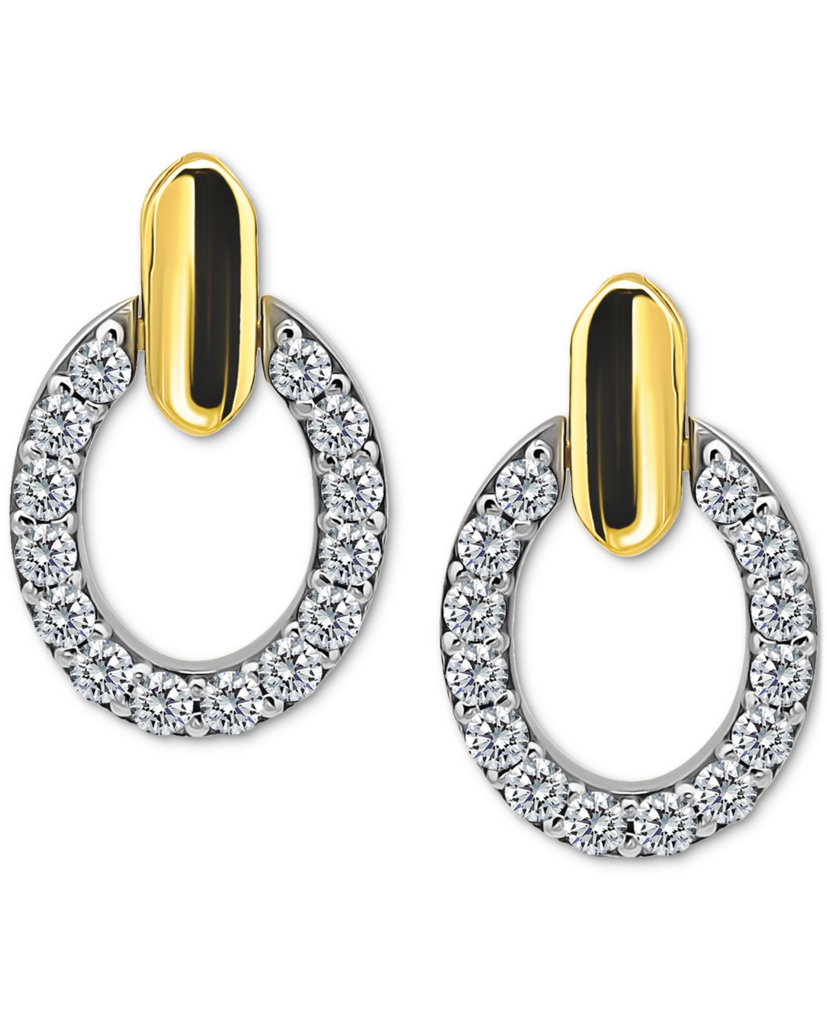Giani Bernini Cubic Zirconia Round Earrings (1-1/2 Ct. T.w.) In 18k Gold Over Sterling Silver (also Available In S In Two Tone