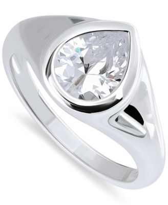 Cubic Zirconia Pear-Shape Statement Ring (2-1/2 ct. t.w.) in 18k Gold-Plated Sterling Silver