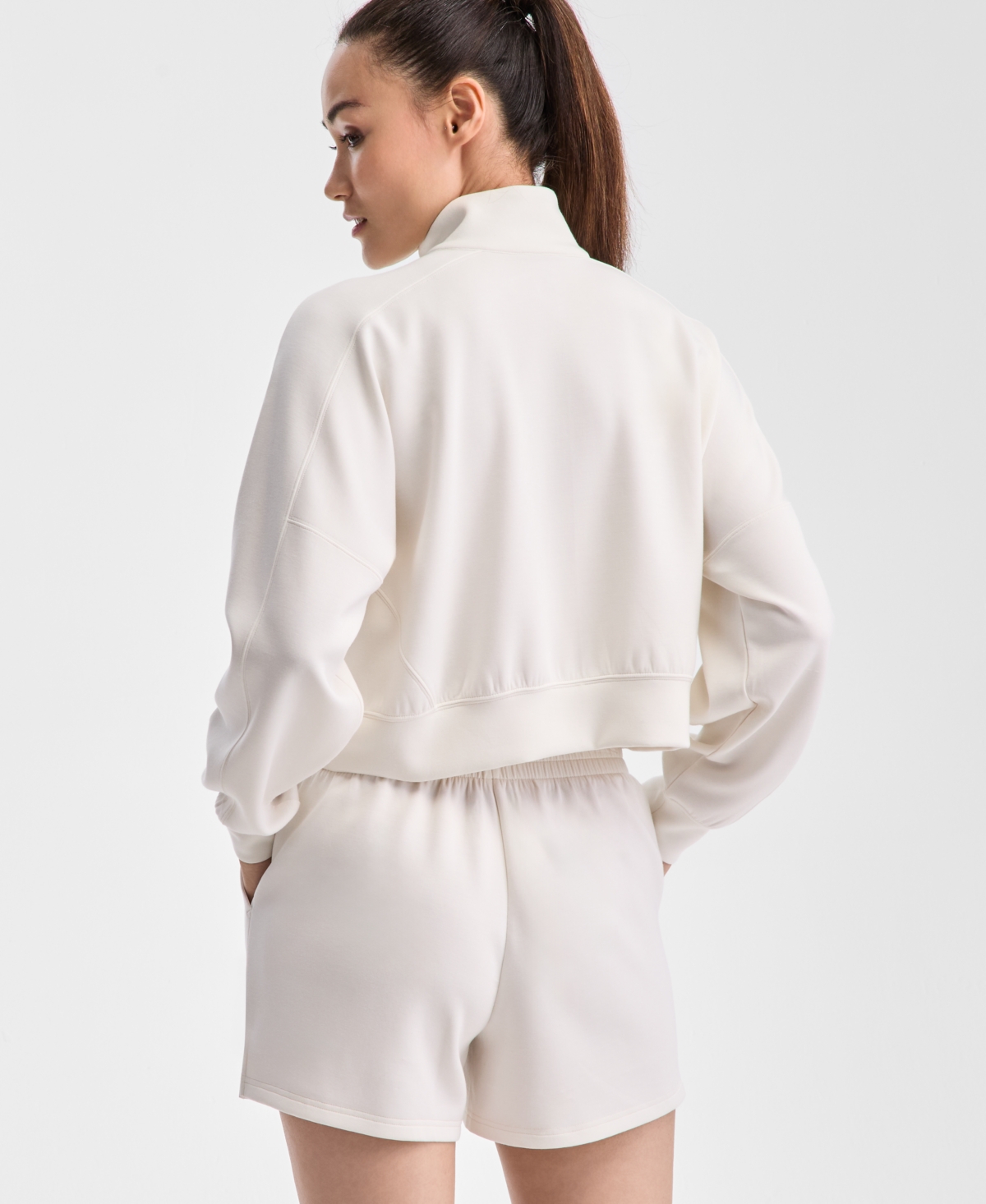 Id Ideology Women's Relaxed Lightweight Quarter-zip Top, Exclusively At Macy's In Tofu