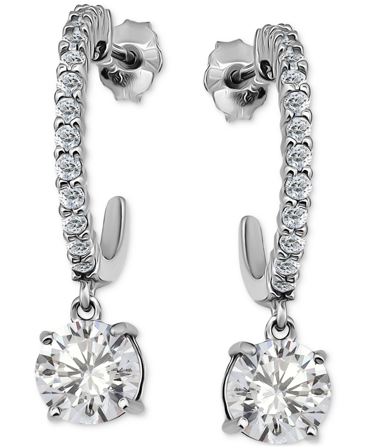 GIANI BERNINI CUBIC ZIRCONIA ROUND HOOP EARRINGS (3-1/4 CT. T.W.) IN 18K GOLD OVER STERLING SILVER 