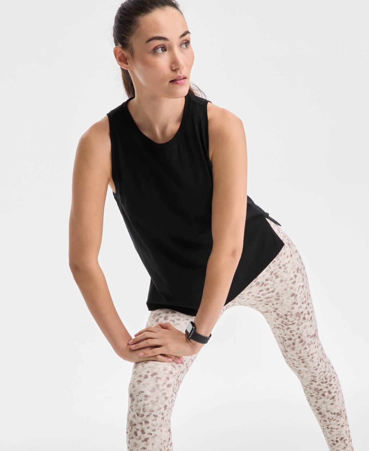 Id Ideology Women's Essential Cotton Tank Top, Exclusively At Macy's In Black