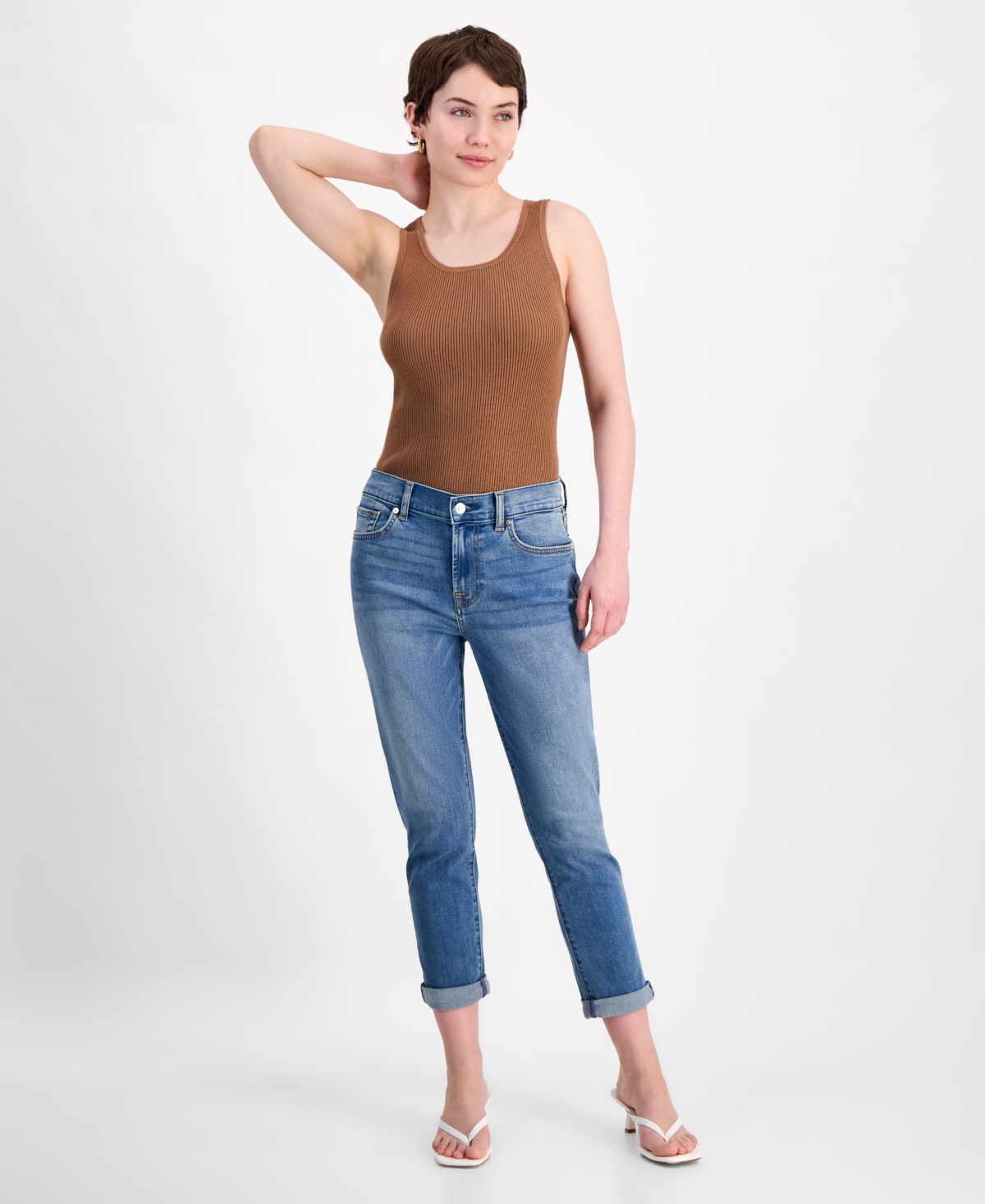 7 For All Mankind Women's Josefina Luxe Vintage Cuffed Boyfriend Jeans
