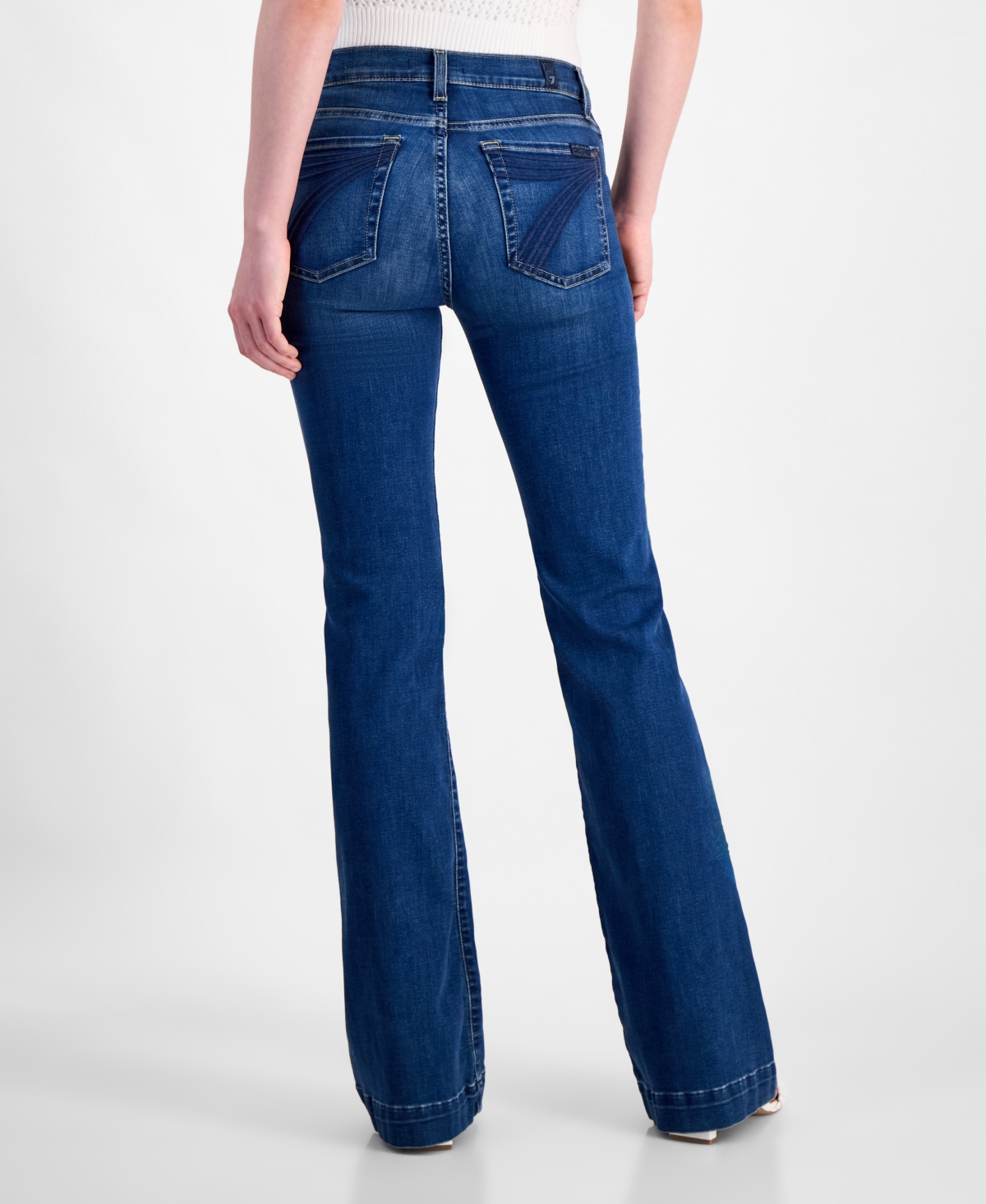 7 For All Mankind Women's Dojo Tailorless Flare-leg Jeans In Authentic Blue