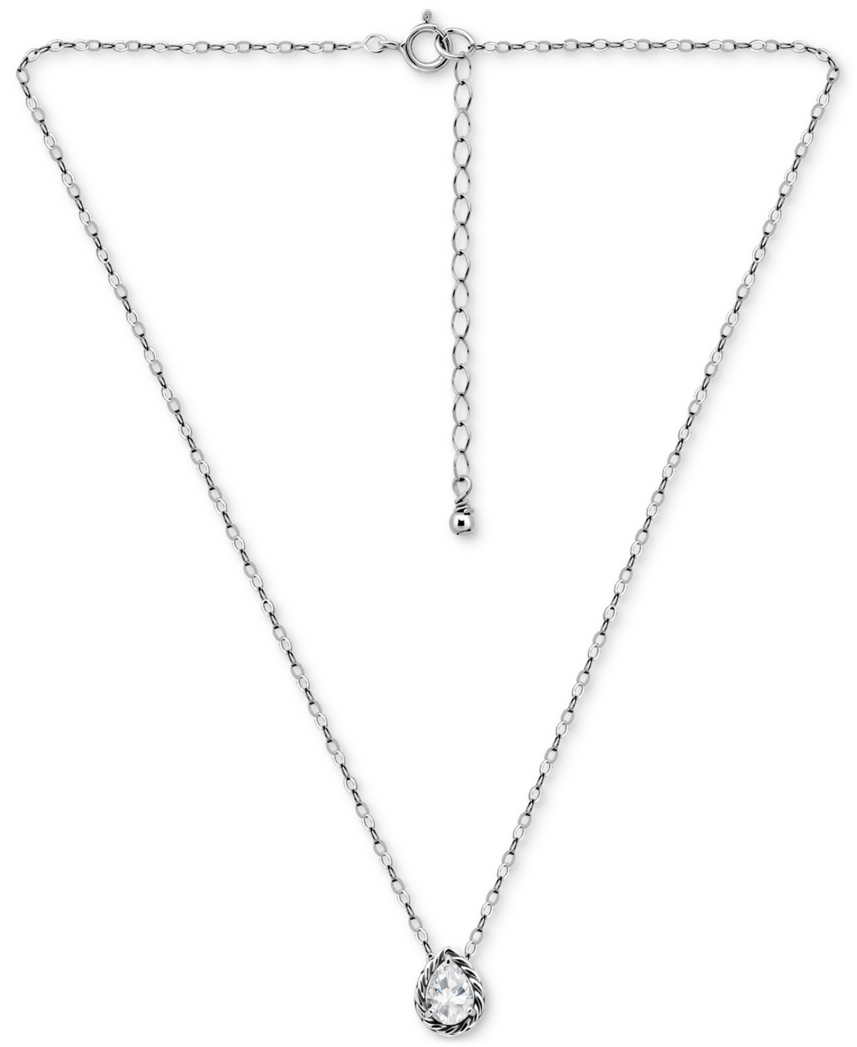 Giani Bernini Cubic Zirconia Solitaire Pendant Necklace (1 Ct. T.w.) In 18k Gold Over Sterling Silver, 16" + 2" Ex In Silver