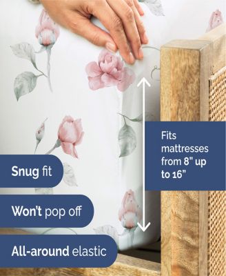 4 Piece Microfiber Floral Sheet Set - Queen