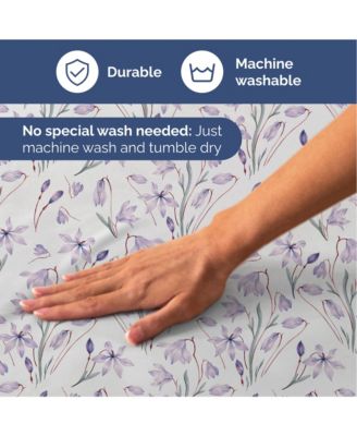 4 Piece Microfiber Floral Sheet Set - King
