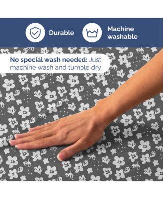 4 Piece Microfiber Floral Sheet Set - King