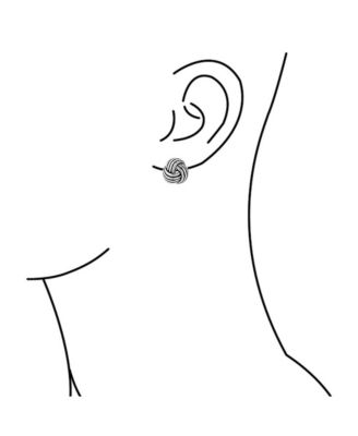 Rope Cable Twist Love Knot Clip-On Earrings Black Oxidized Silver For Non-Pierced Ears