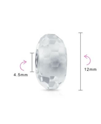Faceted Murano Glass Charm Bead with Sterling Silver Core