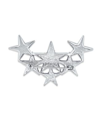 Large Statement Celestial Patriotic USA Rock Star Crystal Stars Brooch Pin