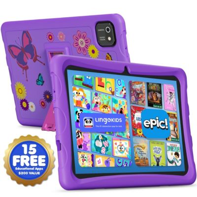K103 10 in. Kids Tablet Android 13, 32GB with Epic! and Lingokids, includes Kid-Proof Case with Kickstand