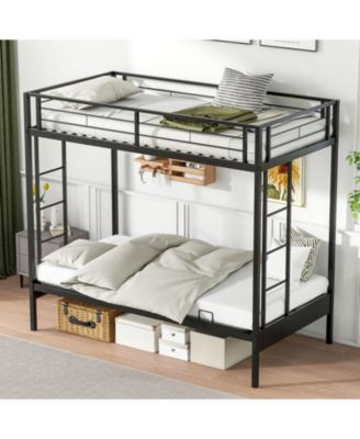 Sturdy Futon Bunk Bed with Two Ladders and Comfortable Seating