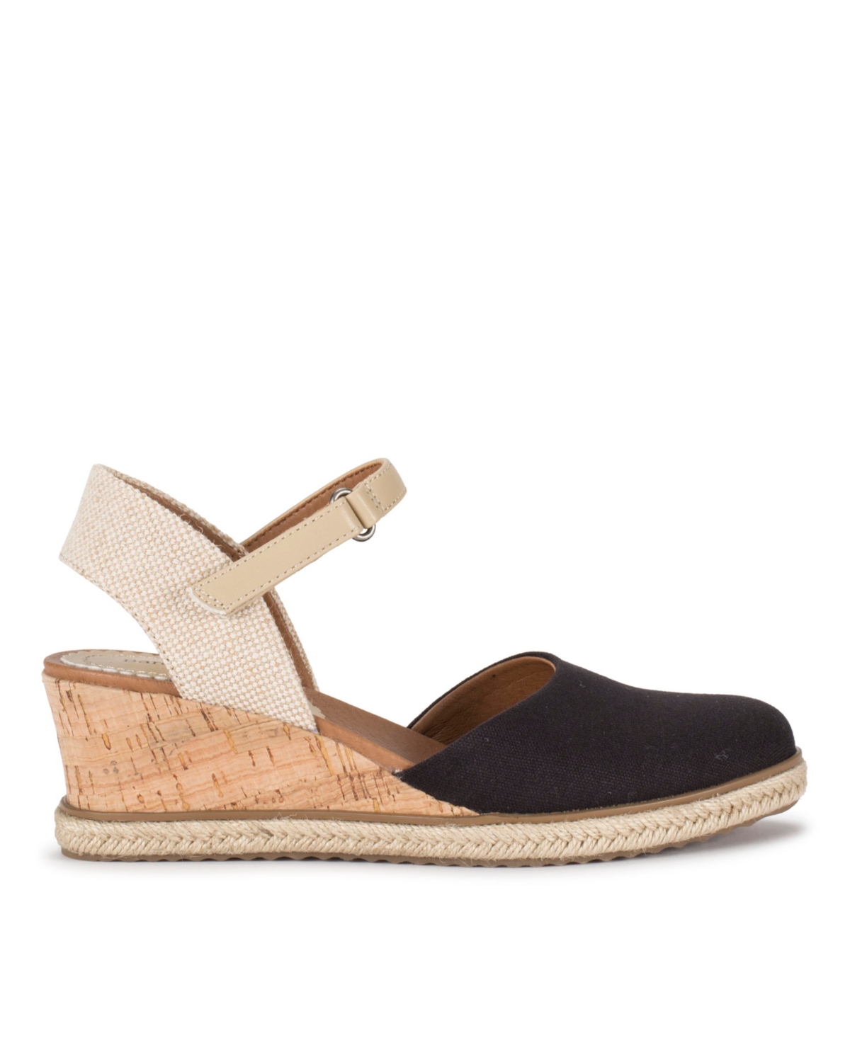 Baretraps Ocean Espadrille Womens Ankle Strap Heeled Espadrilles In Black Canvas