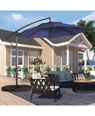 10 FT Cantilever Patio Umbrella Offset Patio Umbrella Crank Large Outdoor Umbrella Pool Umbrella for Backyard Garden Deck Pool Without Base