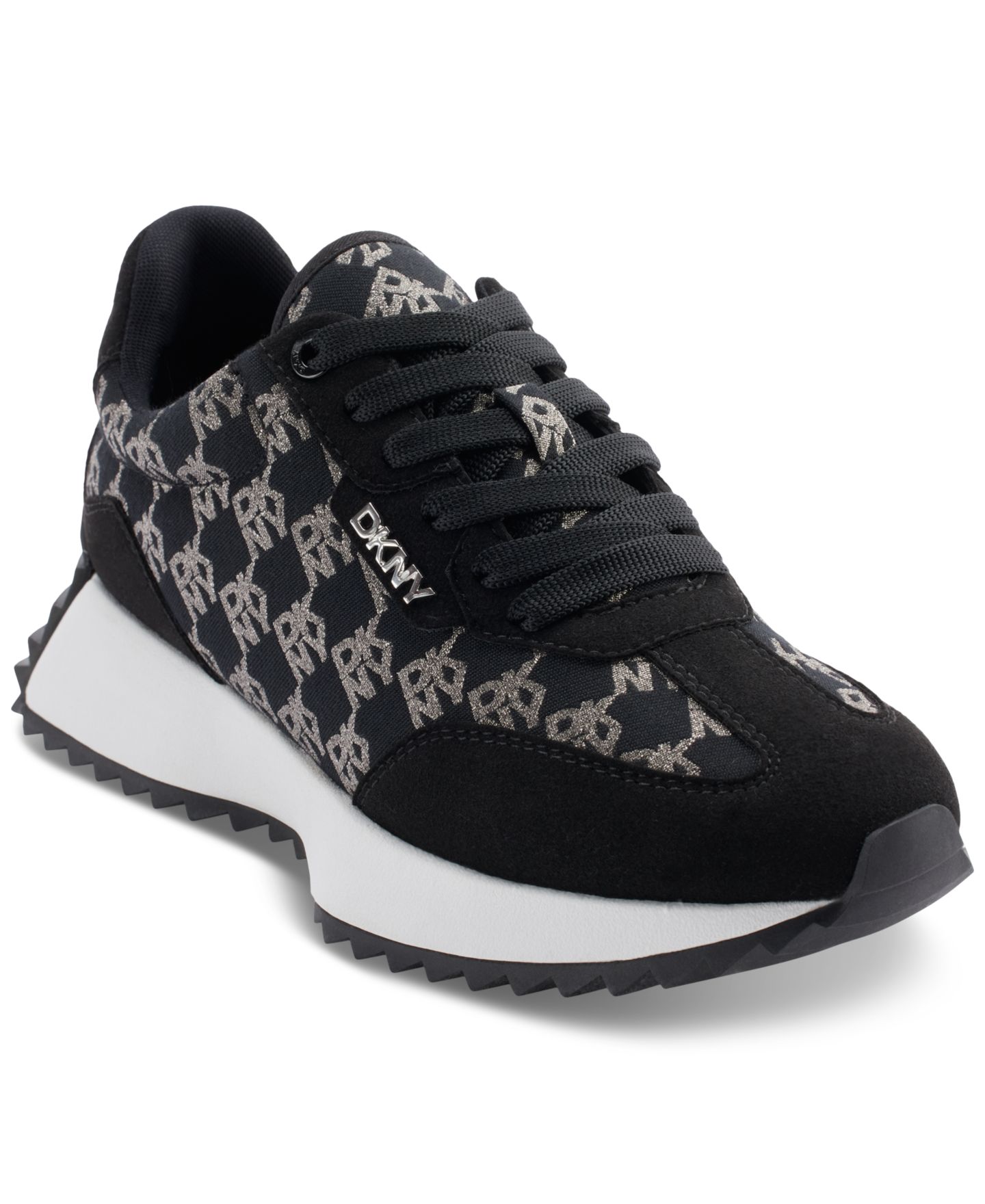 Женские кроссовки DKNY Naples Checkered Lace-Up, цвет: Чёрный — фото 1