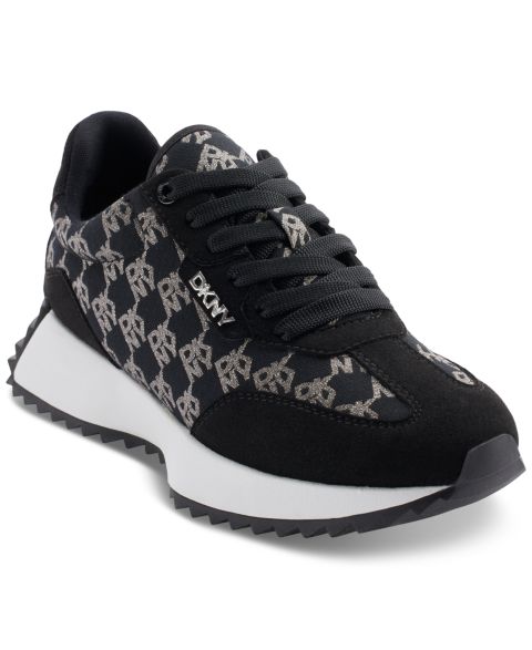 Женские кроссовки DKNY Naples Checkered Lace-Up, цвет: Чёрный