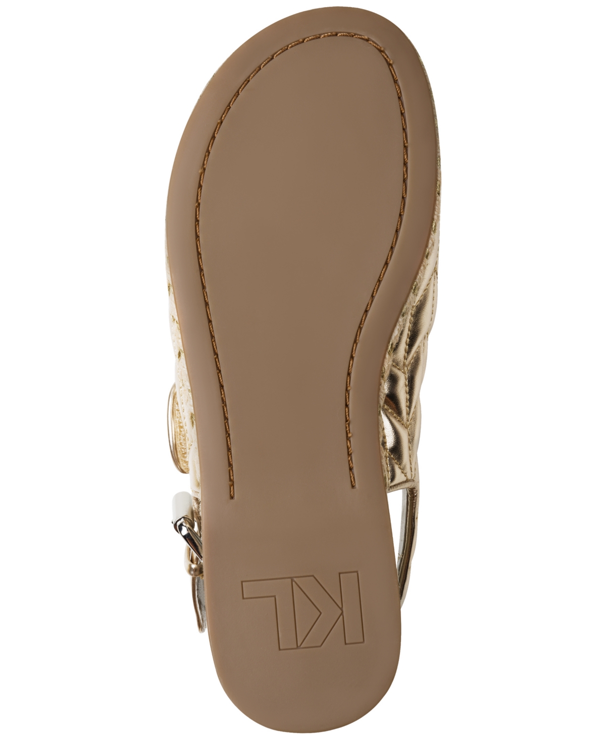 Shop Karl Lagerfeld Women's Charlay Almond Toe Flat Sandals In White Gold