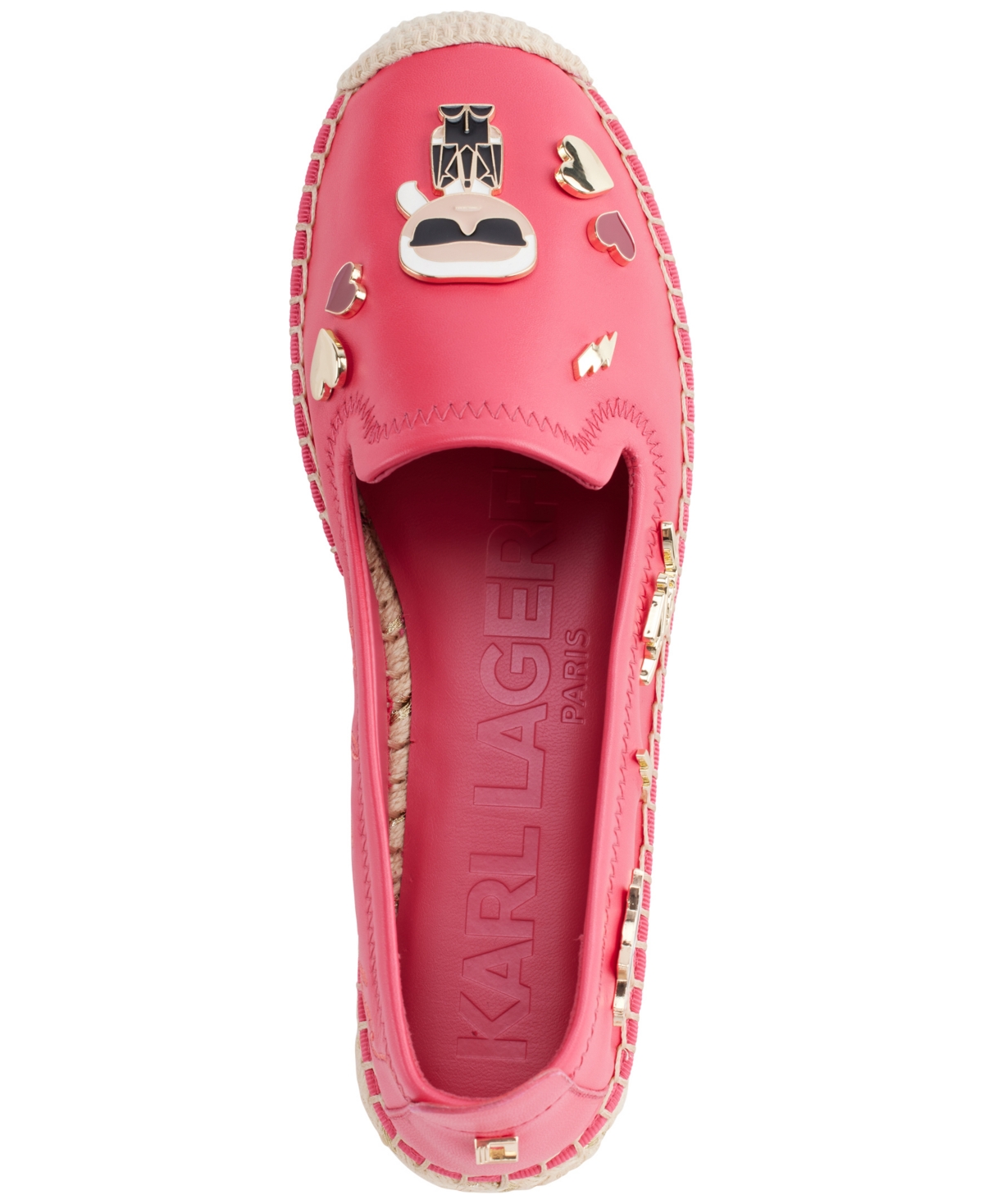 KARL LAGERFELD WOMEN'S MICHAELA EMBELLISHED SLIP-ON ESPADRILLE FLATS 