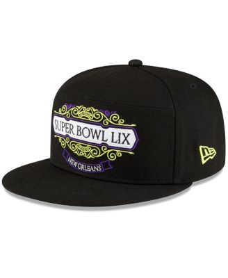 Men's Black Philadelphia Eagles Super Bowl LIX Tarmac Split Panel 9FIFTY Snapback Hat