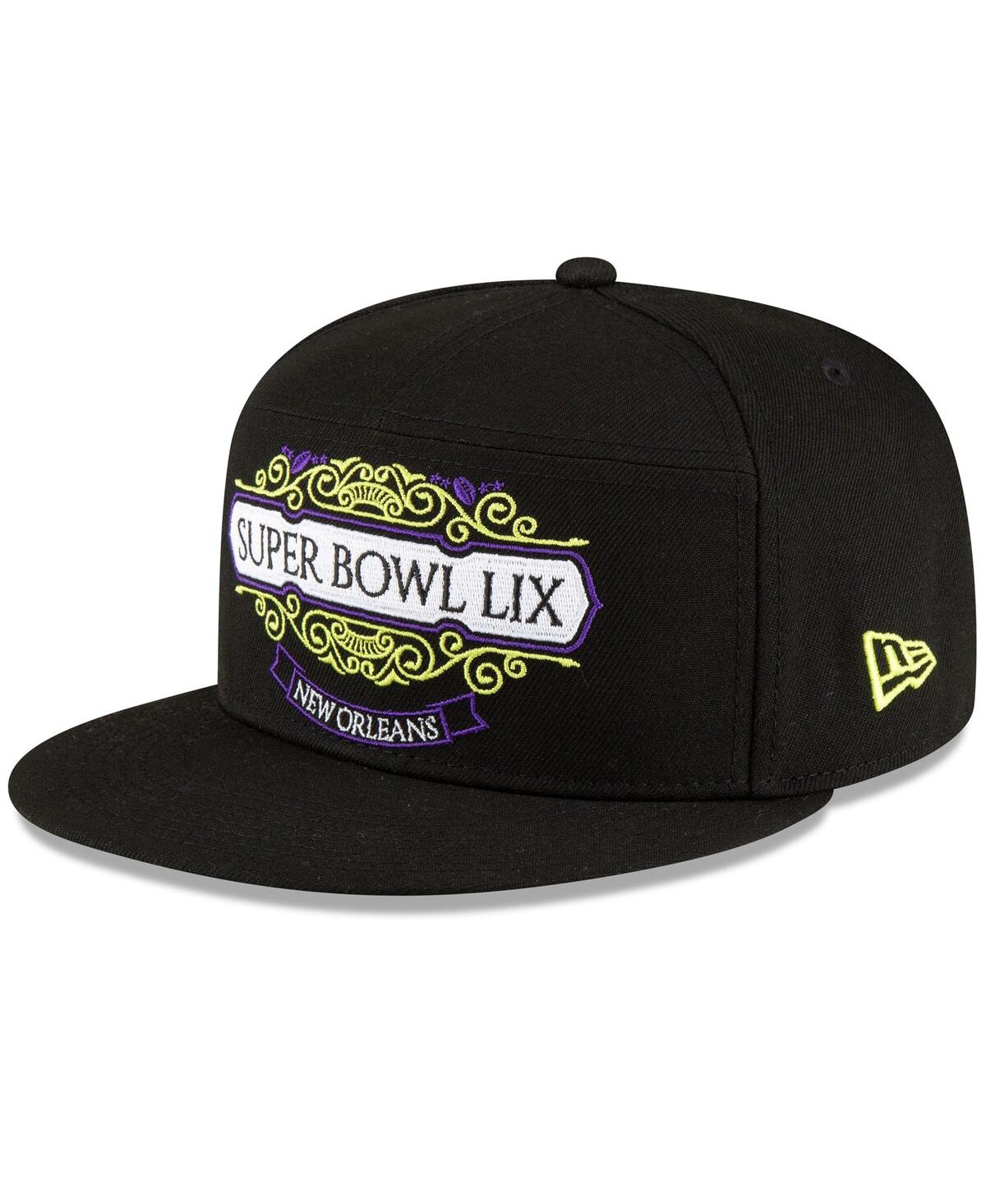 New Era Men's Black Philadelphia Eagles Super Bowl Lix Tarmac Split Panel 9FIFTY Snapback Hat