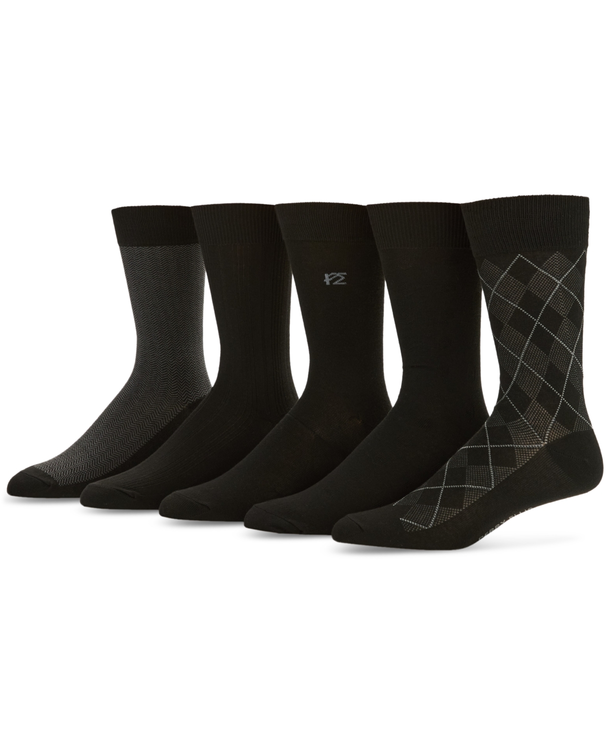 Men's Anthracite Diamond Crew Socks, 5-pack - Anthracite