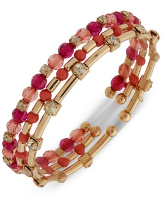 Anne Klein - 3-Pc. Multi-Stone Coil Bracelet