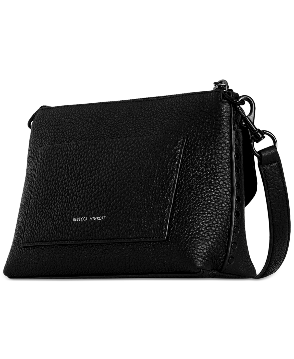 Rebecca Minkoff Darren Small Leather Top Zip Leather Shoulder Bag In Black