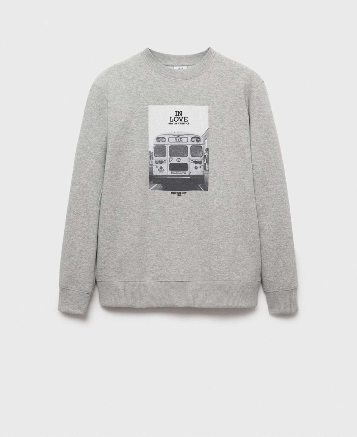 Mango Graphic Sweatshirt In Dark Heather Gray