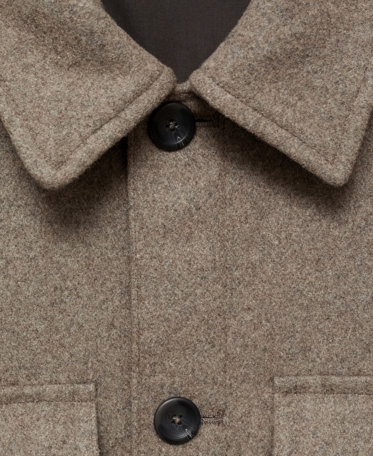 Mango Wool Blend Flannel Overshirt In Medium Brown