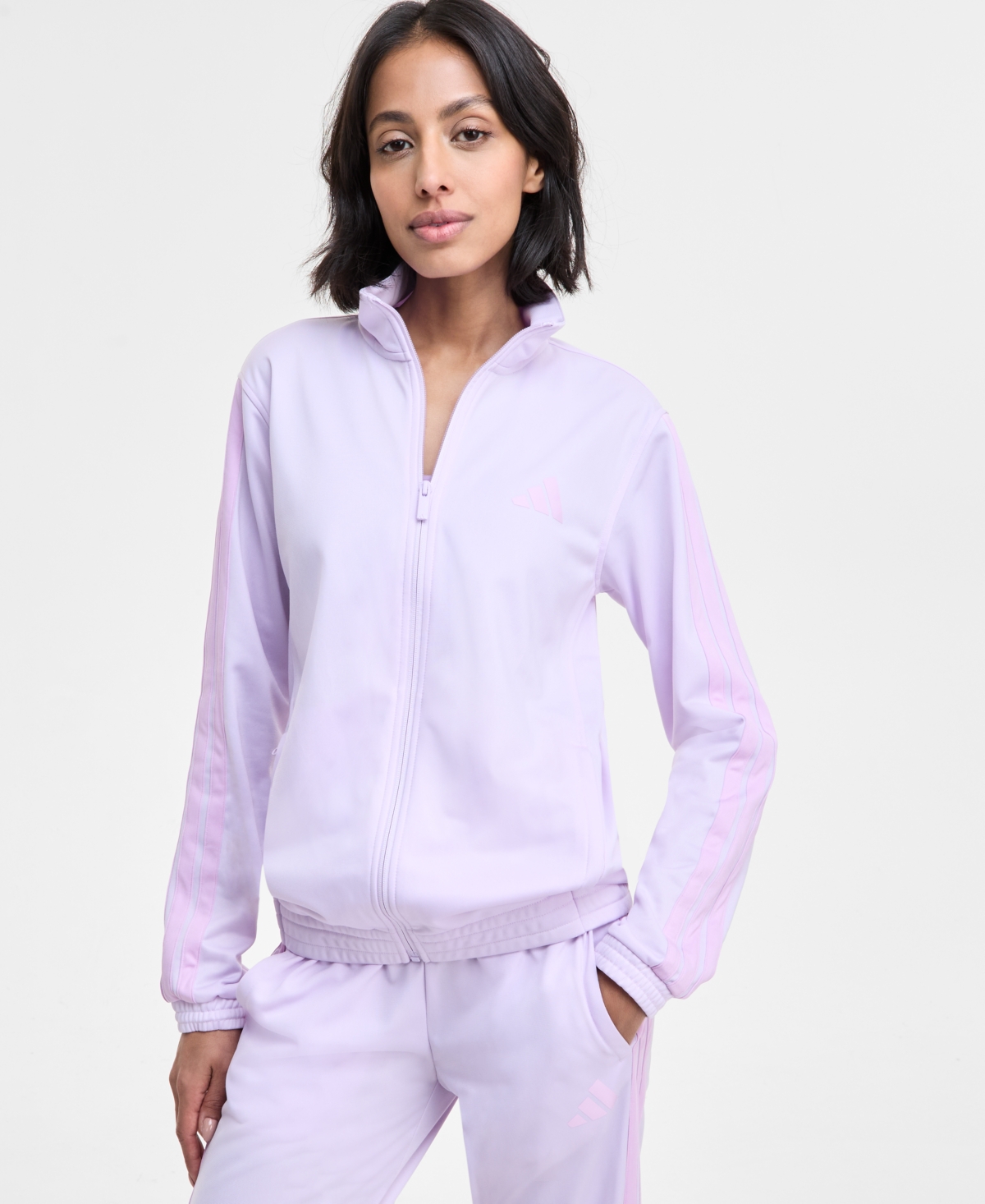 Shop Adidas Originals Women's Tricot 3-stripes Track Jacket In Ice Lavendar