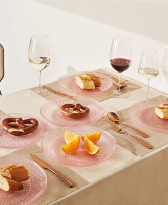 Glass Hobnail Colored Plates, Set of 4