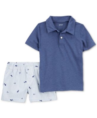 Carter's - Baby Boys Anchor Polo Top & Shorts, 2 Piece Set