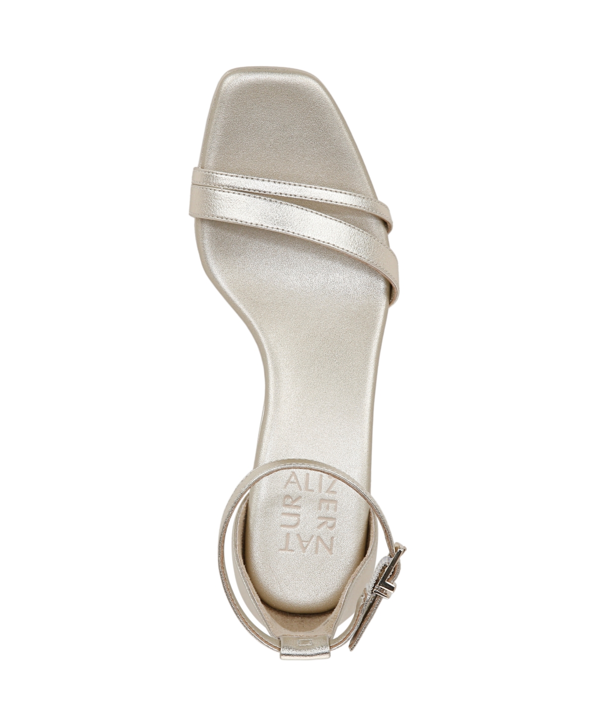 Naturalizer Women's Khloe Open Square Toe Dress Sandals In Champagne Gold Faux Leather