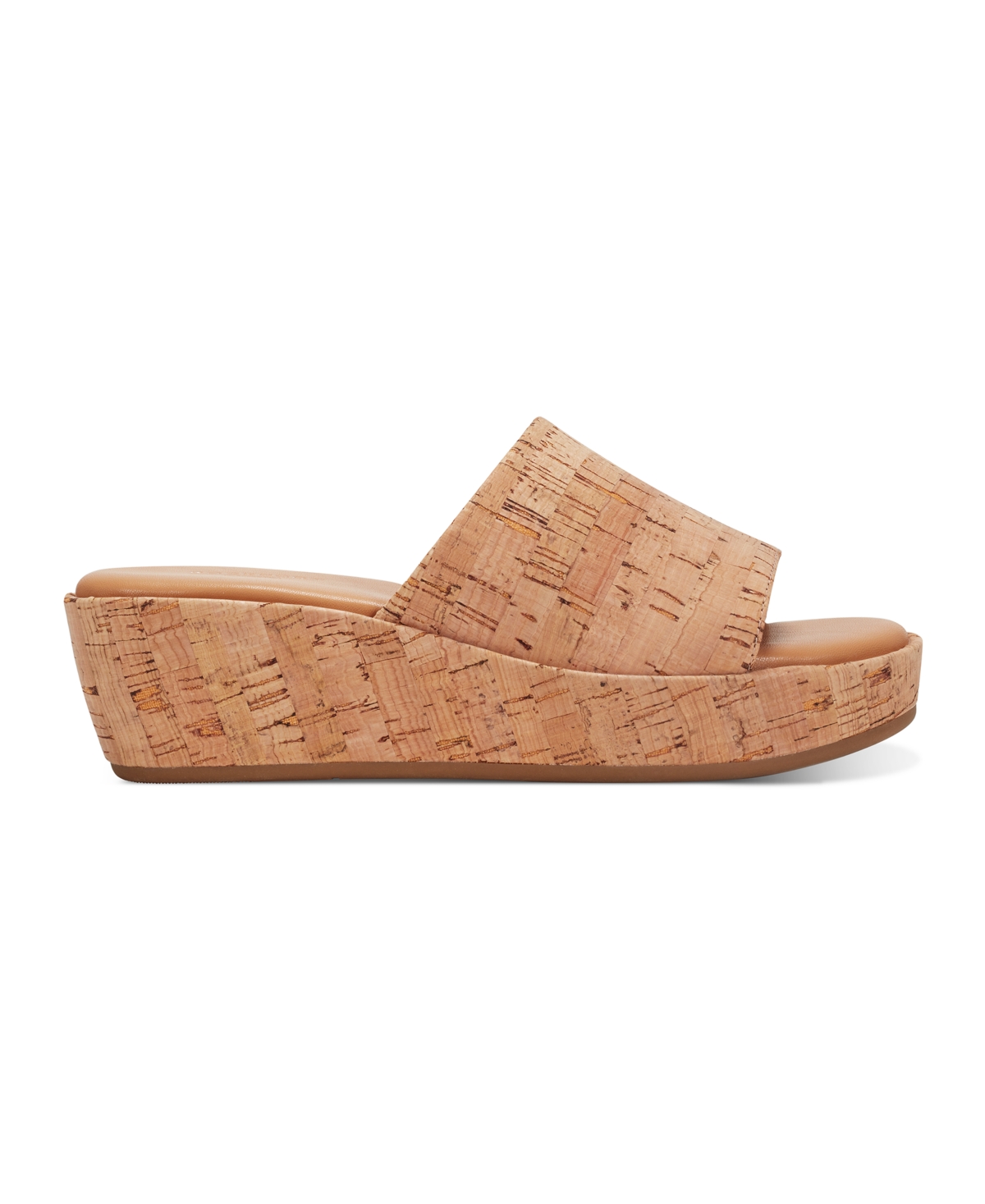Shop Rockport Women's Aubriella Slide Slip-on Wedge Sandals In Natural Cork