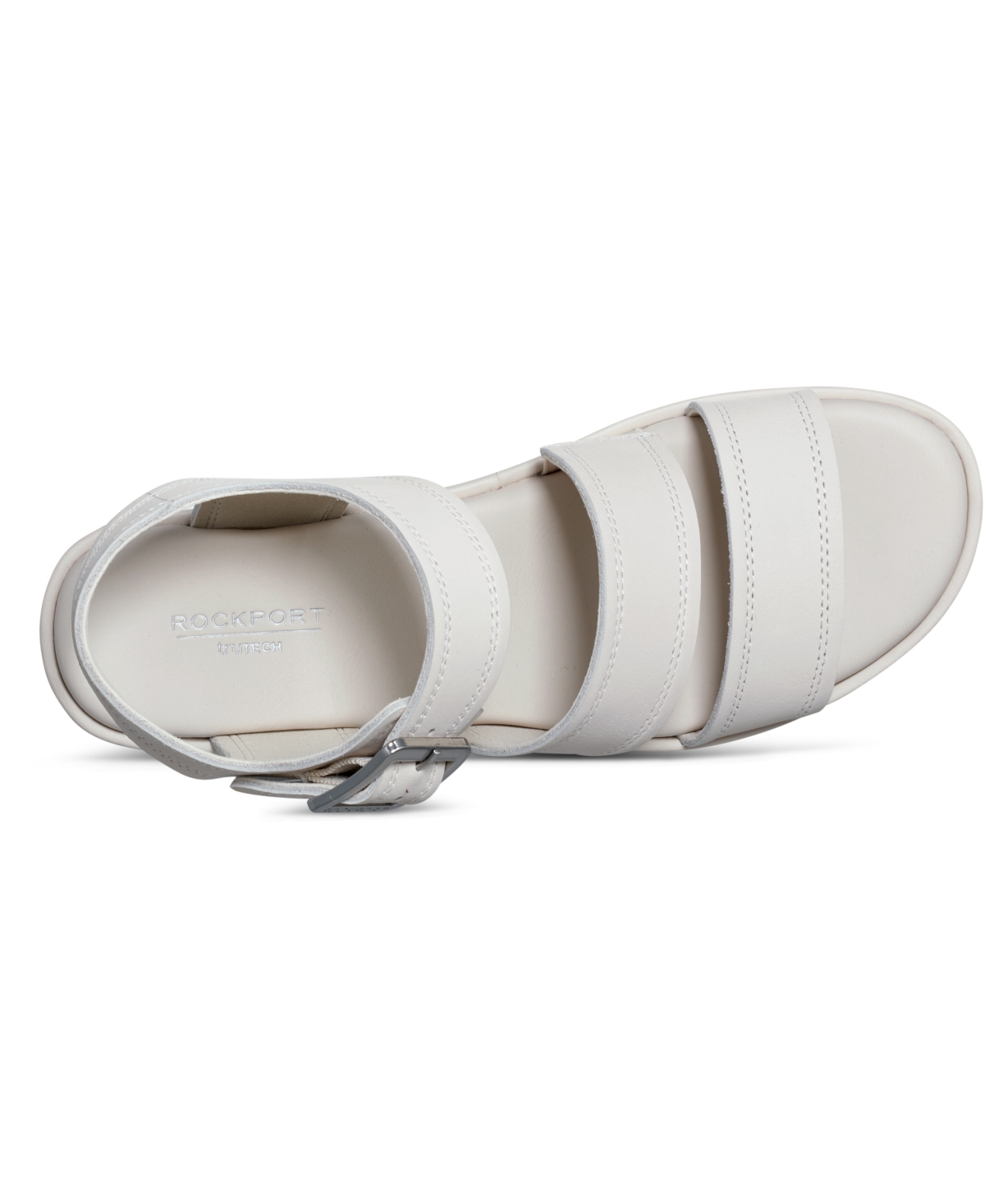 Shop Rockport Women's Anala Strappy Open Toe Casual Wedge Sandals In Ivory Leather