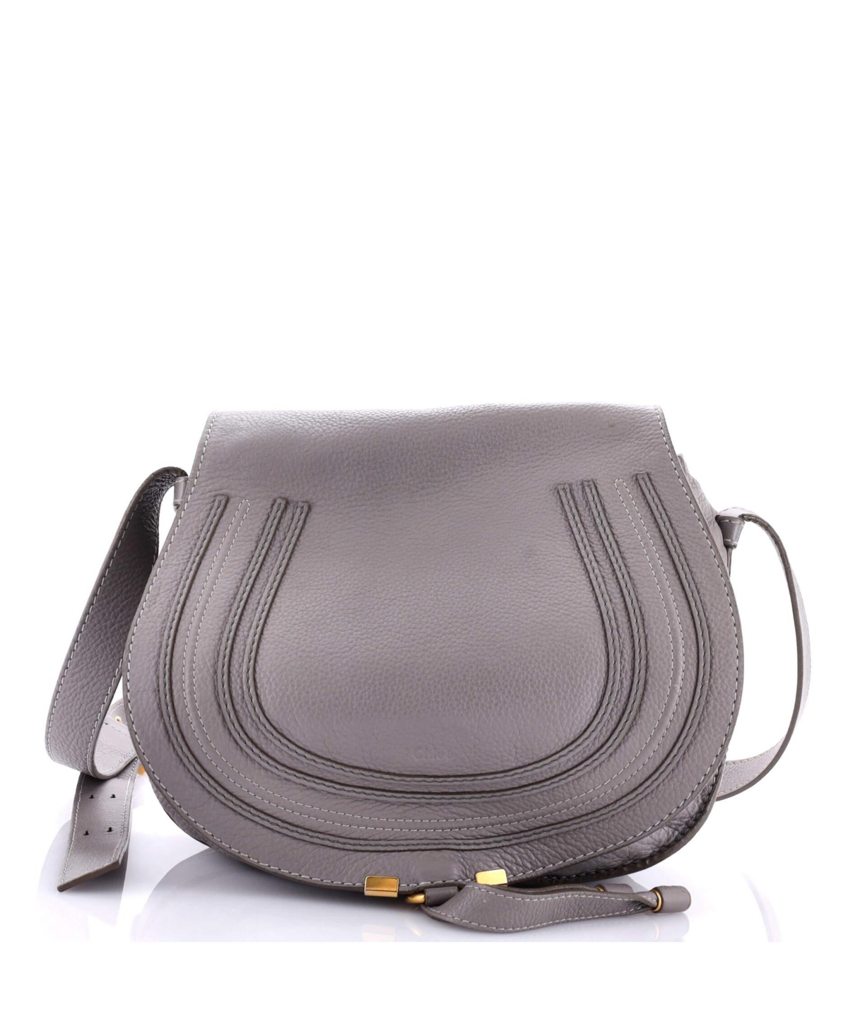 Medium Marcie Saddle Bag Leather - Gray